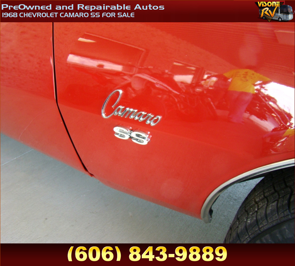RV Parts 1968 CHEVROLET CAMARO SS FOR SALE PreOwned and Repairable