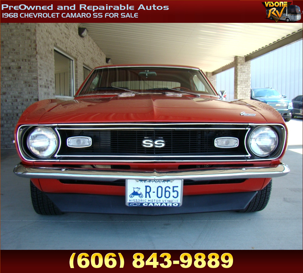 RV Parts 1968 CHEVROLET CAMARO SS FOR SALE PreOwned and Repairable